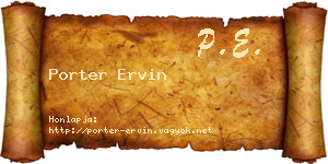 Porter Ervin névjegykártya
